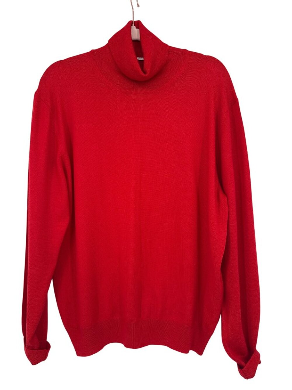Gran Sasso Men’s Merino Wool Red Turtleneck Sweater Size 52 XL Made In Italy